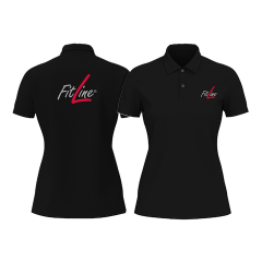 FitLine Polo-Shirt manches courtes femme noir -  fairtrade